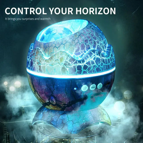 Dinosaur Egg Galaxy Projector with Remote Control Bluetooth Speaker LED Night Light Starry Sky Projection Light Children's Gift